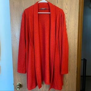 Red Long Sleeve Straight Cardigan size 2x